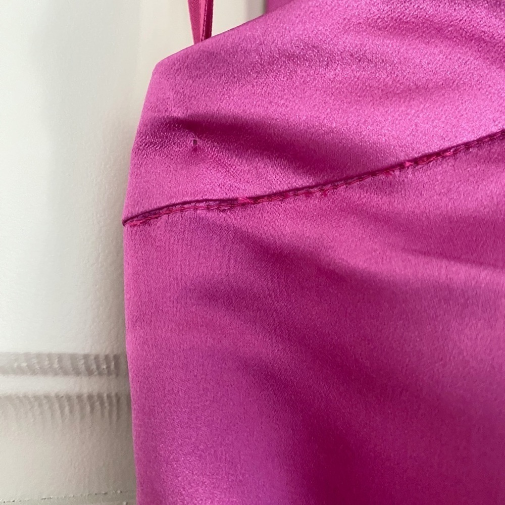 Moda International Pink 100% Silk Party Dress Halter Barbie Fit & Flare Size 2 - Picture 10 of 17